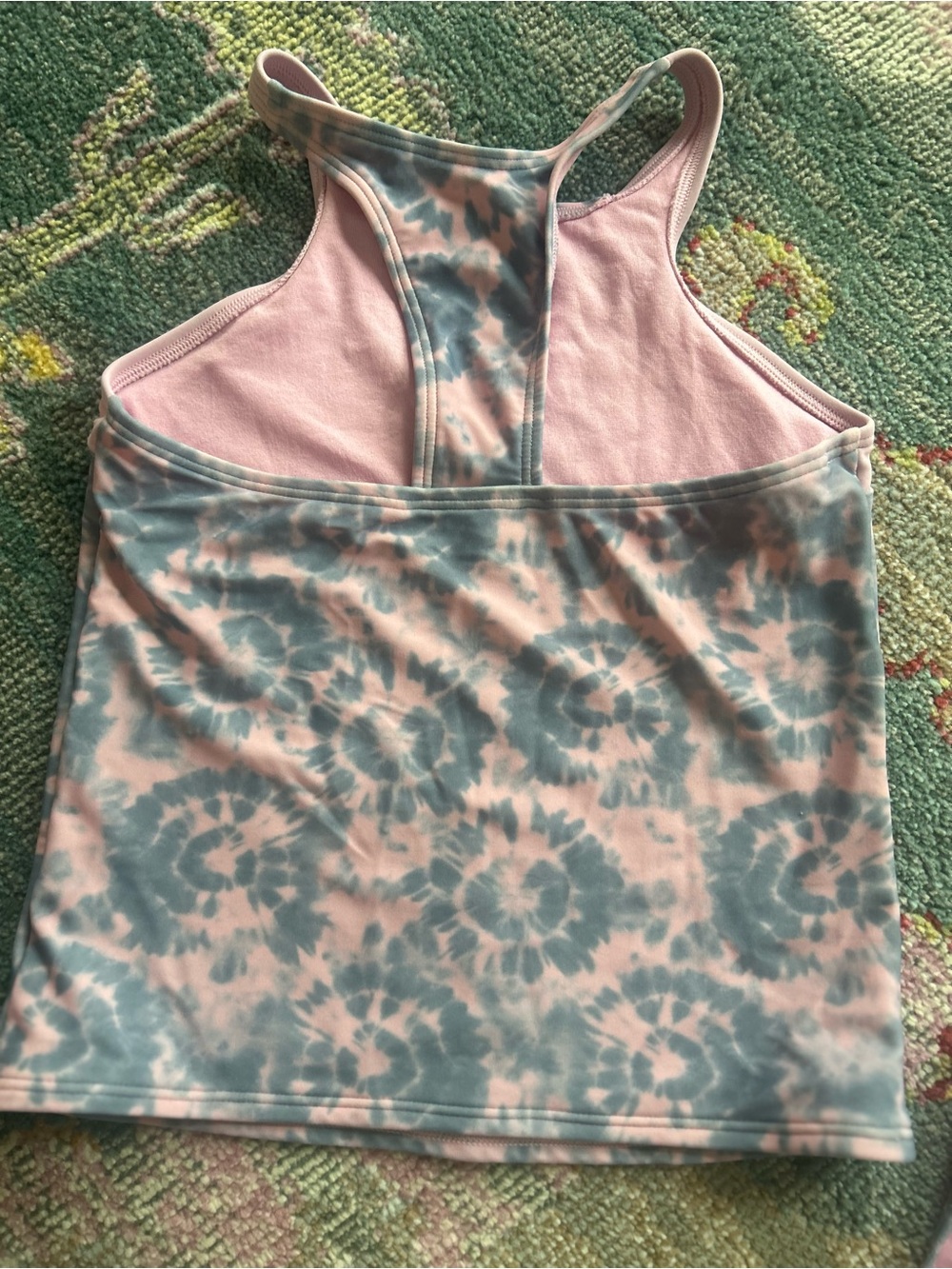Athleta Girl pink and blue tie-dye racer back tankini top/ bikini bottoms 8/10 - Picture 6 of 6